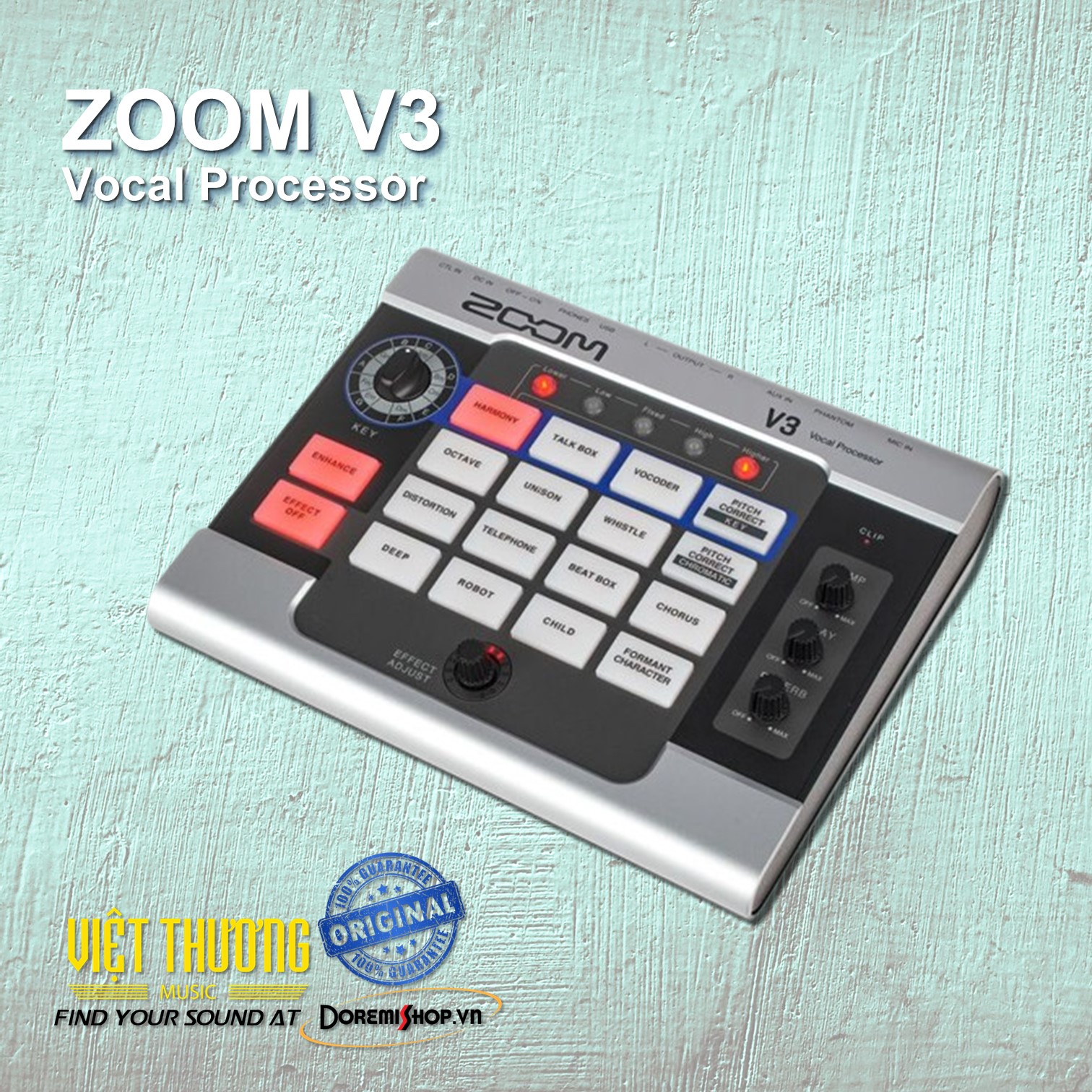 Hiệu ứng âm thanh cho Ca Sĩ ZOOM Vocal Processor V3 chính hãng