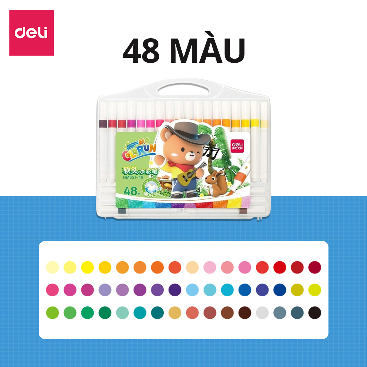Bút brush bút dạ màu marker chuyên viết calligraphy đầu lông mềm dành cho học sinh - HM651