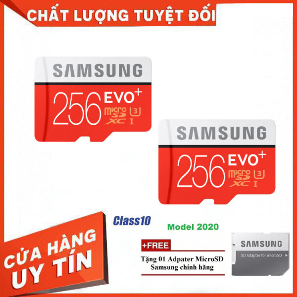 [Giá Rẻ Bất Ngờ] Combo 2 Thẻ nhớ MicroSD Samsung EVO Plus 4K 256GB 100MB/s 256GB Box Hoa - Hàng Chính Hãng