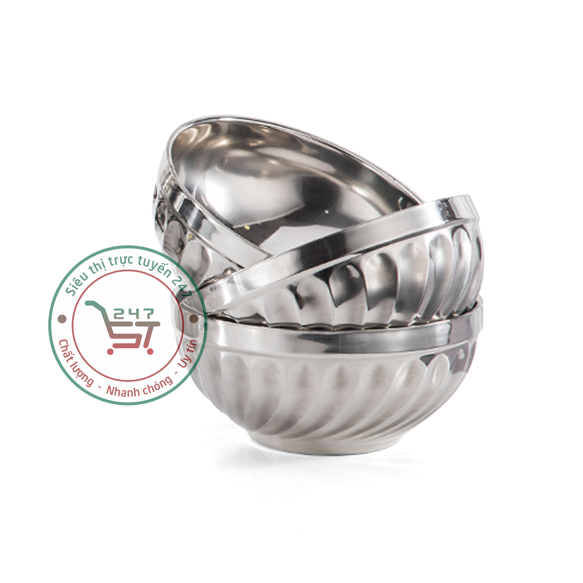 Tô chén bát ăn cơm nấu mì inox 2 lớp giữ nhiệt nhiều khích thước