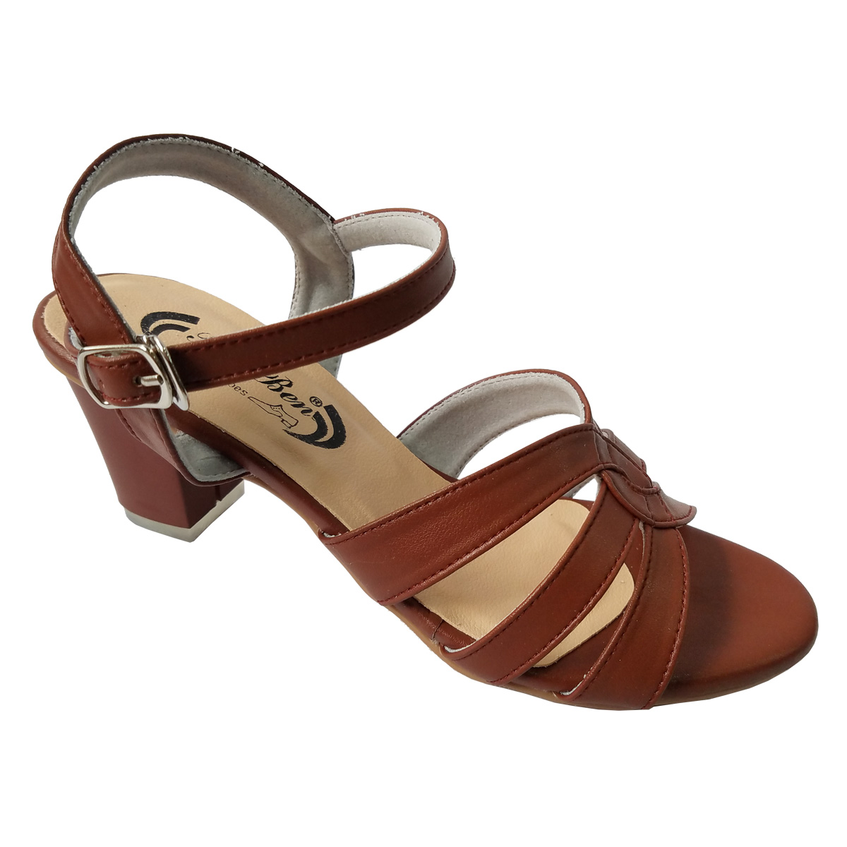 Giày Sandal Cao Gót Nữ BIGBEN Da Bò Cao 5 Phân CG134