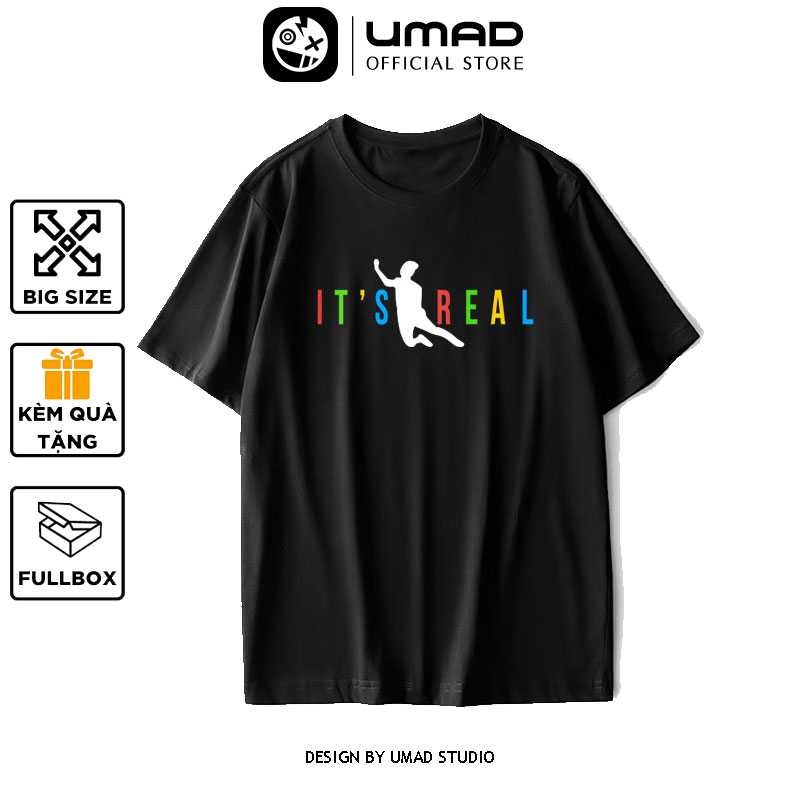 Áo thun nam UMAD Văn Toàn Its Real Đội tuyển Việt Nam cổ tròn phông Unisex vải thể thao có Big Size