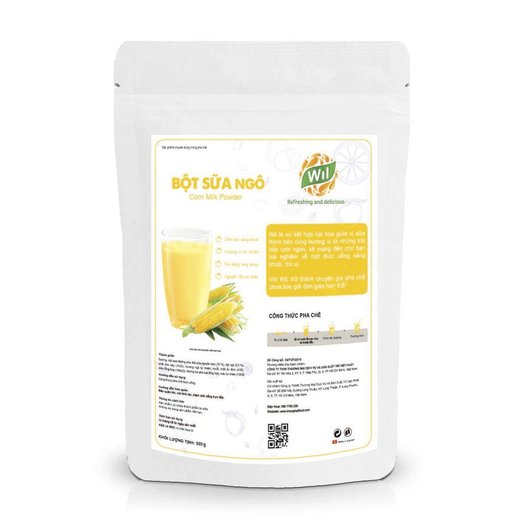 Bột sữa ngô Wil 500g