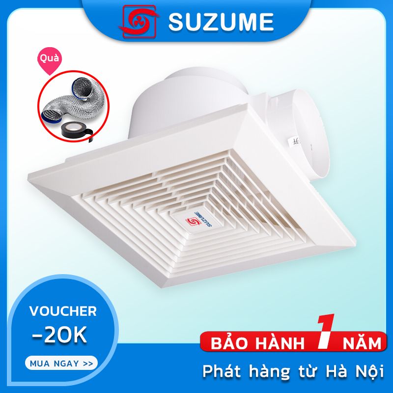 SUZUME 8/10/12 inch Quạt hút âm trần /220v Quạt thông gió /Quạt hút mùi nhà vệ sinh /Bảo hành 1 năm