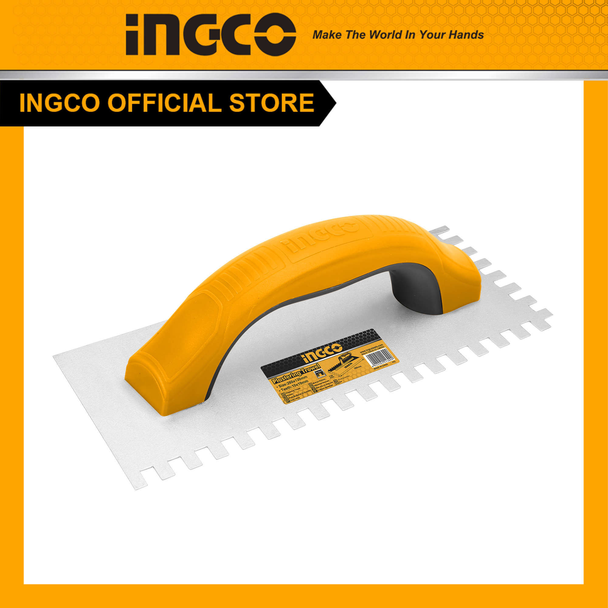 Bay trít sơn, bay răng cưa ốp lát gạch cán nhựa 23x10cm ingco hpt231025/hptt231025