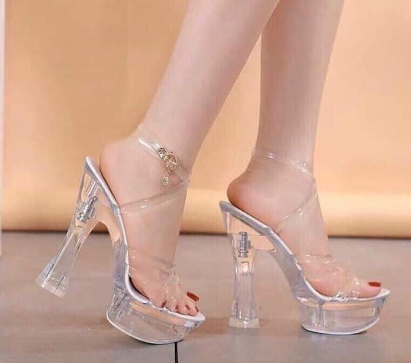 Giày đúp cao gót quai trong đế trong sang trọng, kết hợp dạ hội, áo dài,dự tiệc cực sang cao 13cm giá rẻ