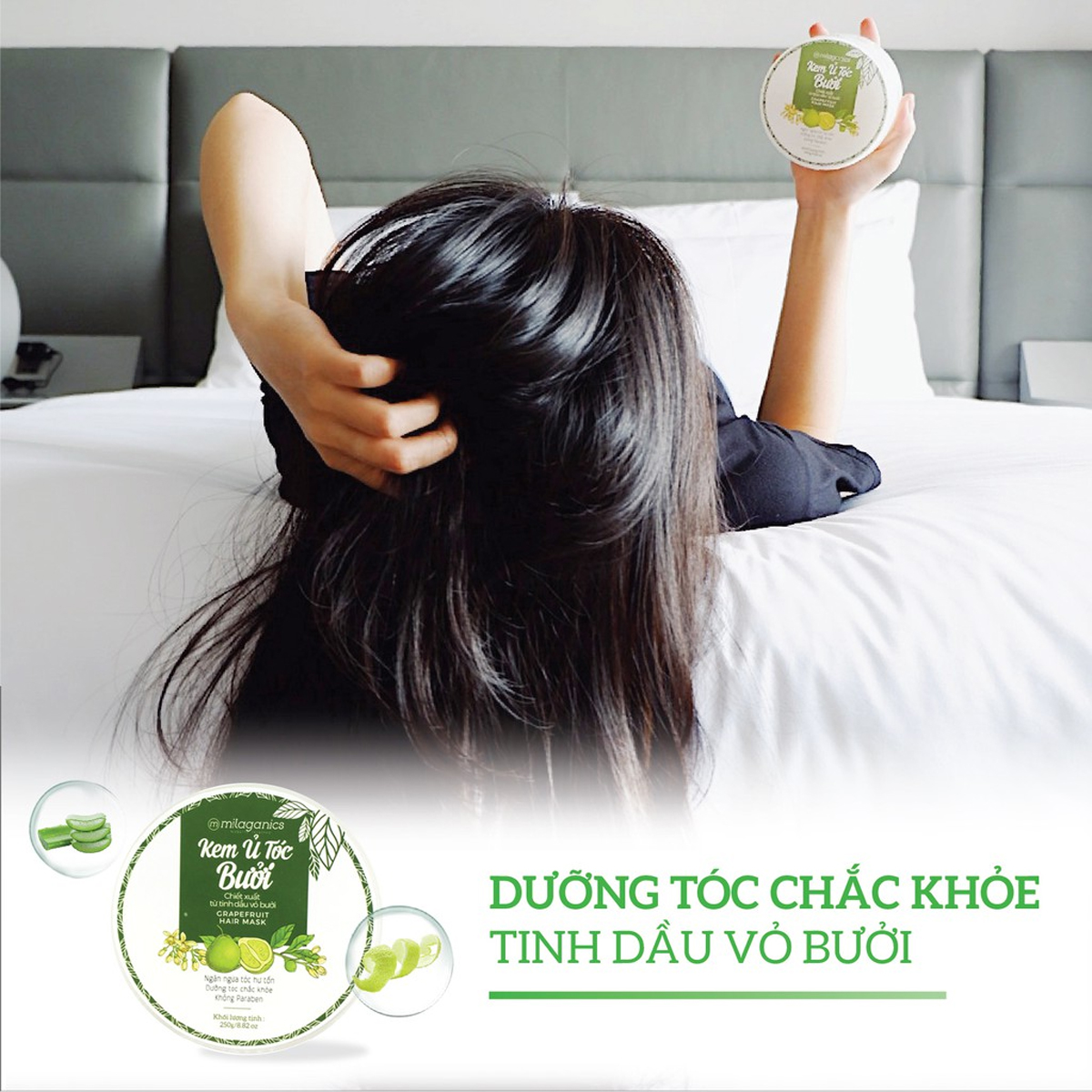 KEM Ủ TÓC BƯỞI MILAGANICS 250 GRAM