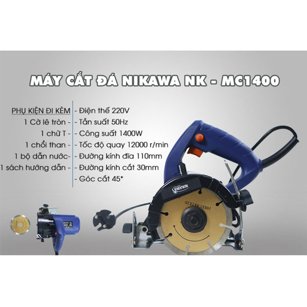Máy cắt gạch, đá đa năng Nikawa NK-MC1400