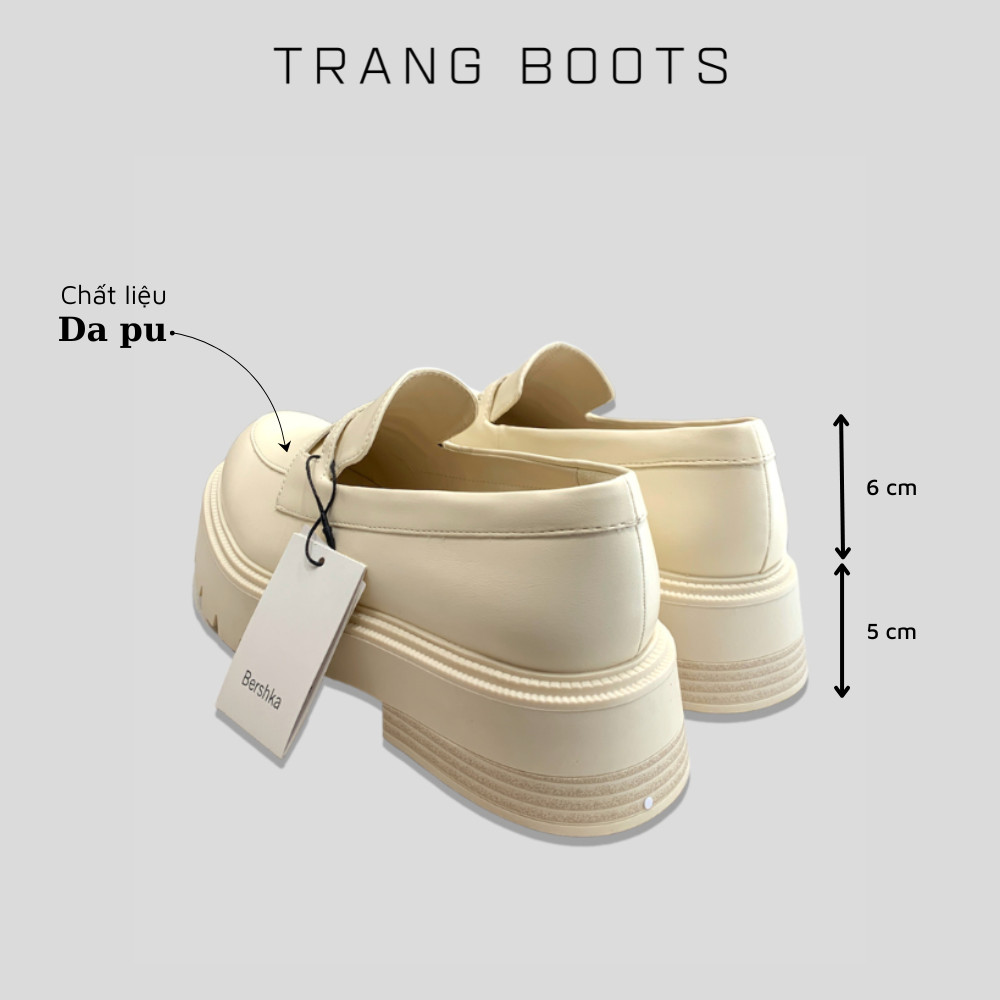 Giày Lười Loafers Bershka Đế Bánh Mì Không Khóa/Dây Buộc