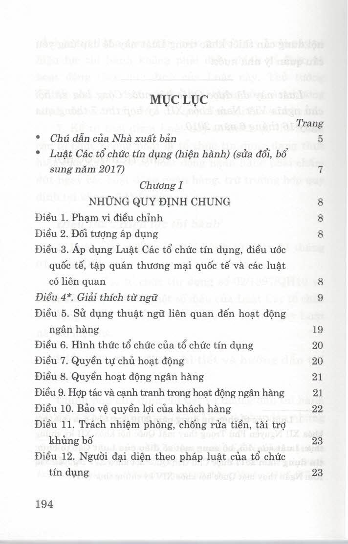 Luật Các Tổ Chức Tín Dụng (Hiện Hành)