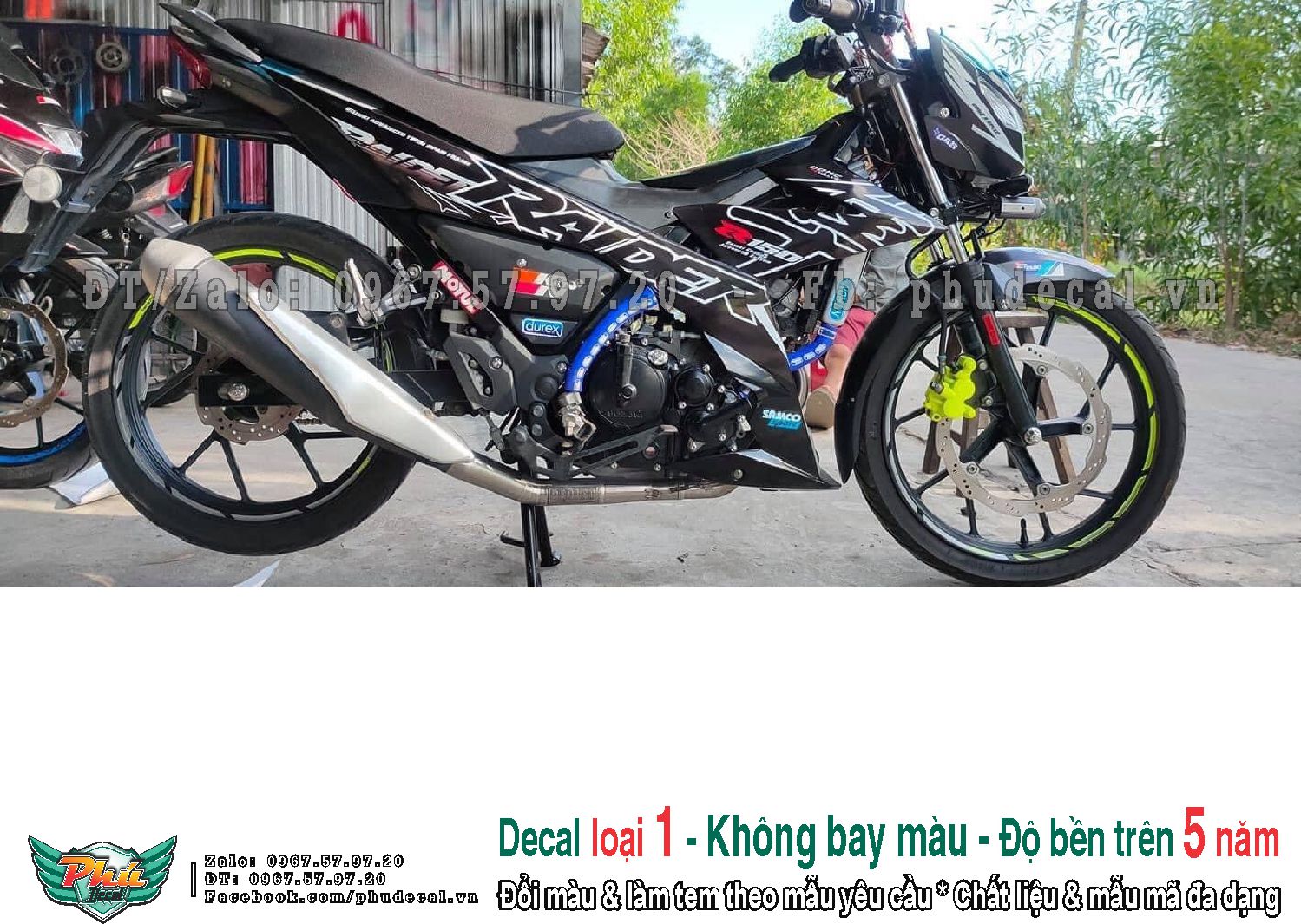 Tem rời xe Raider đen hayabusa