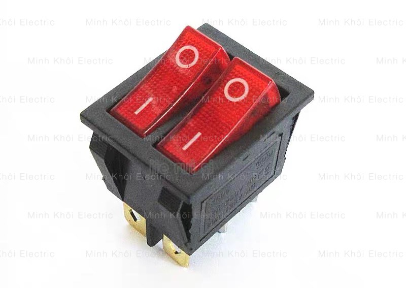 Công tắc bập bênh đôi có đèn,công tắc tắt bật KCD6 15A 6 chân,công tắc đôi bập bênh,công tắc nguồn,công tắc on off,công tắc thanh truyền, công tắc bật tắt on off