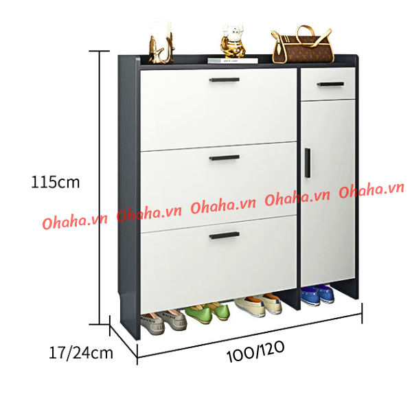 [ Freeship HCM]  [ Kèm ảnh thực tế ] Tủ giày thông minh siêu mỏng cao cấp Ohaha - TGCC023