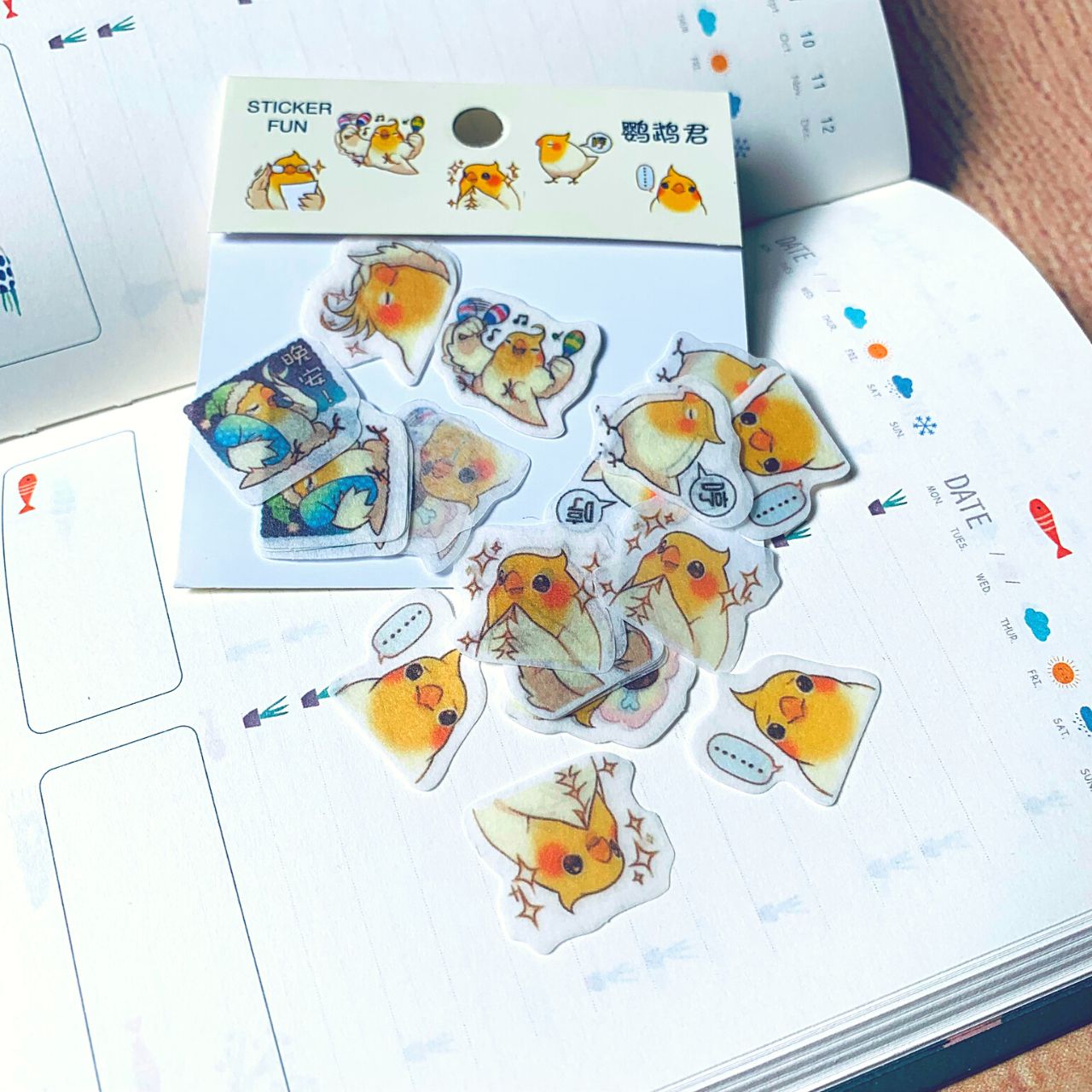 Bộ 32 sticker hình dán mini con gà