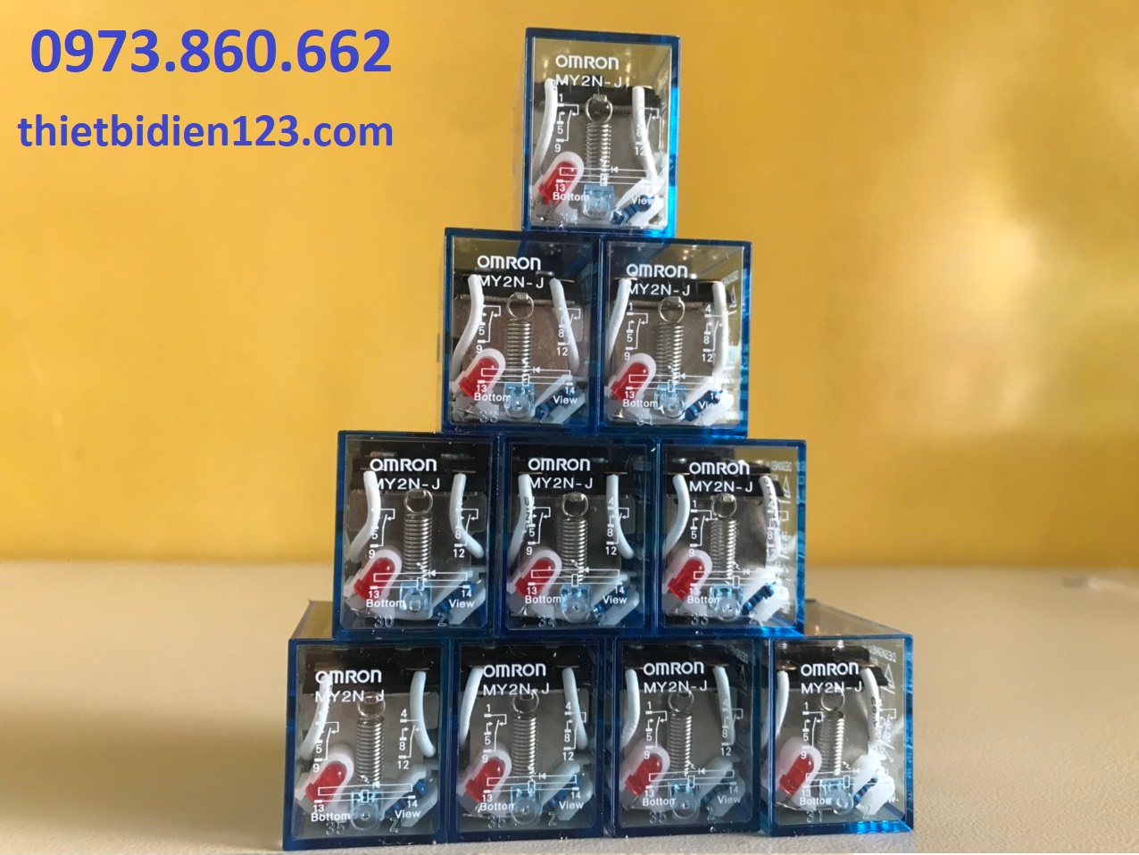 Rơ le trung gian Omron 14 chân MY4N-J ( Kèm Đế )