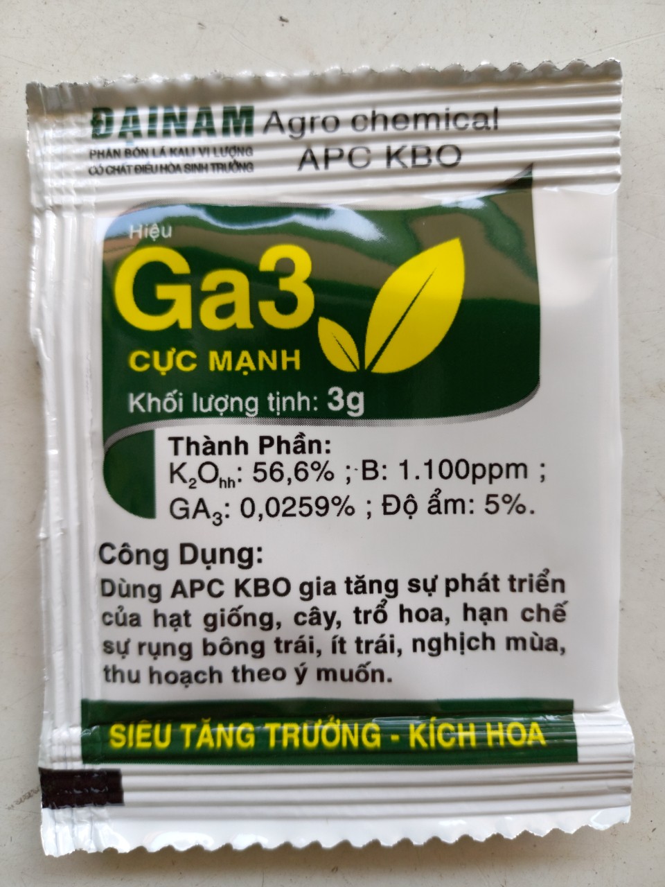 Combo 2 gói GA3  3g  siêu tăng trưởng cho cây trồng
