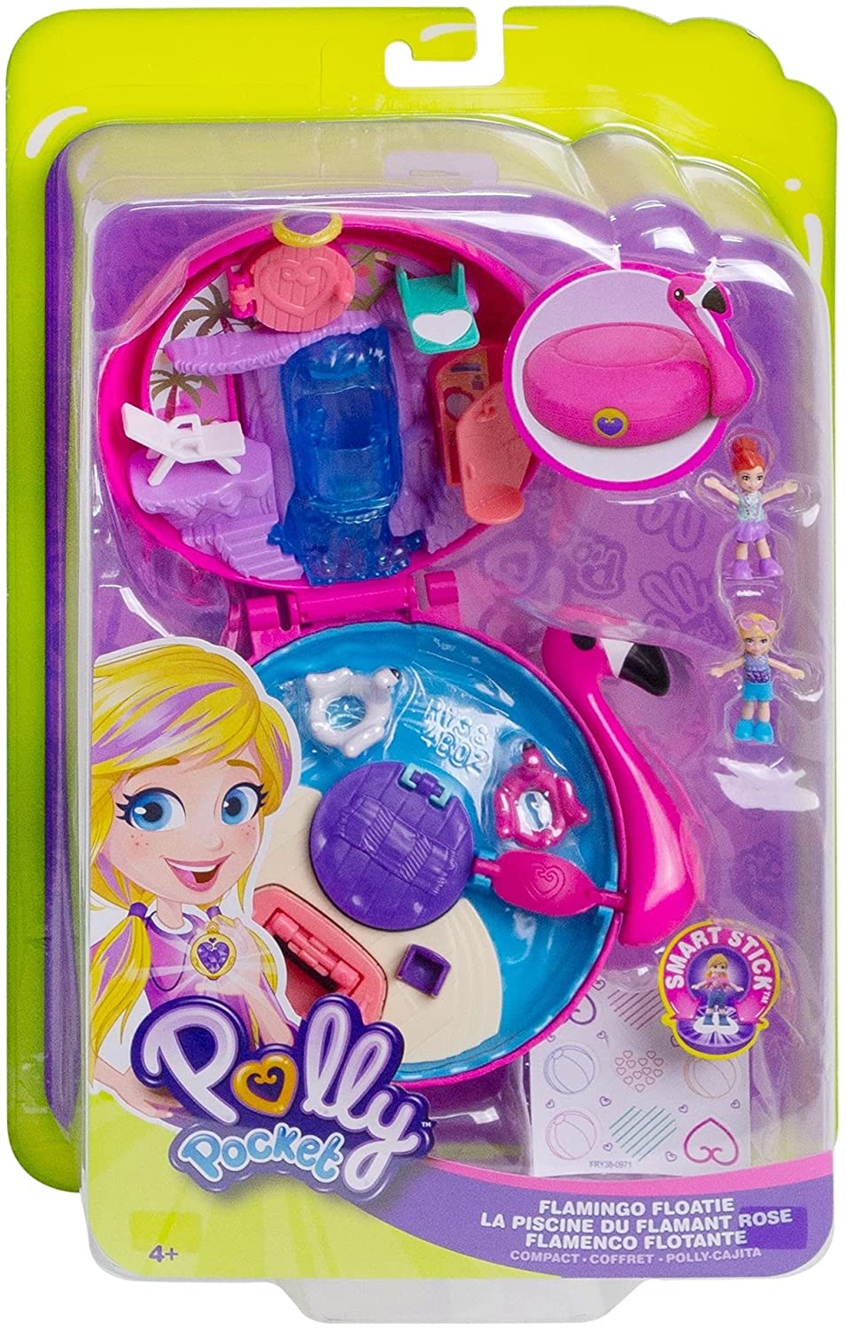 Đồ chơi mô hình búp bê công viên nước Polly Pocket Pocket World Flamingo Floatie Compact with Micro Dolls & Accessories