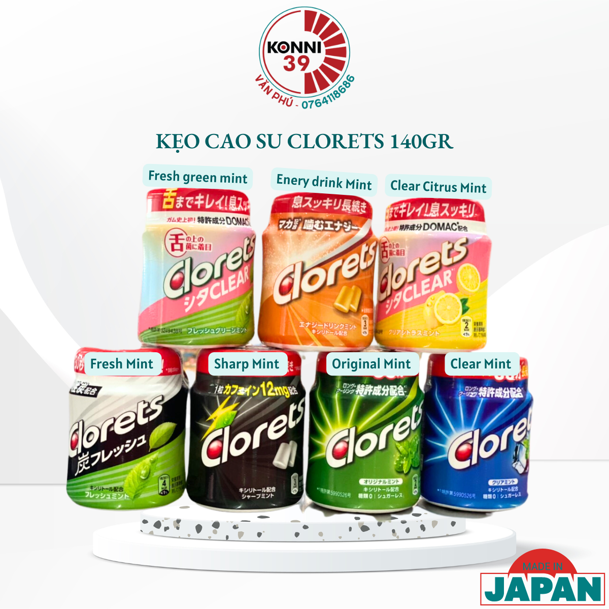Kẹo cao su Clorets đủ vị Nhật bản