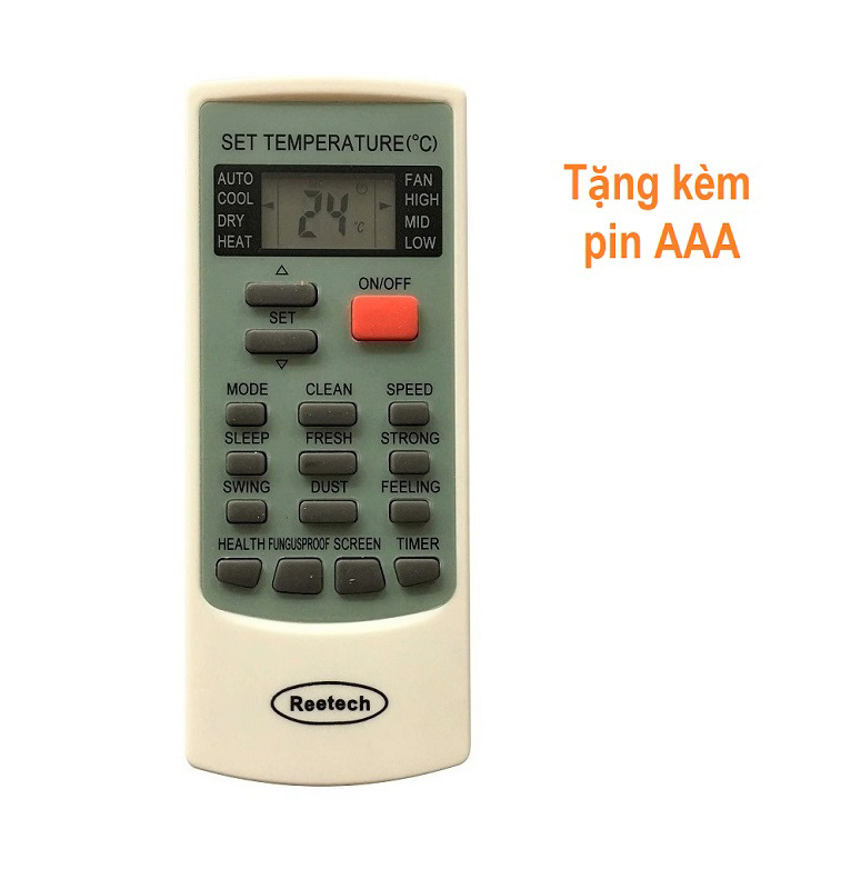 Remote Dùng Cho Máy Lạnh Reetech Điều Khiển Điều Hòa YKR-H/002E Kèm Pin AAA