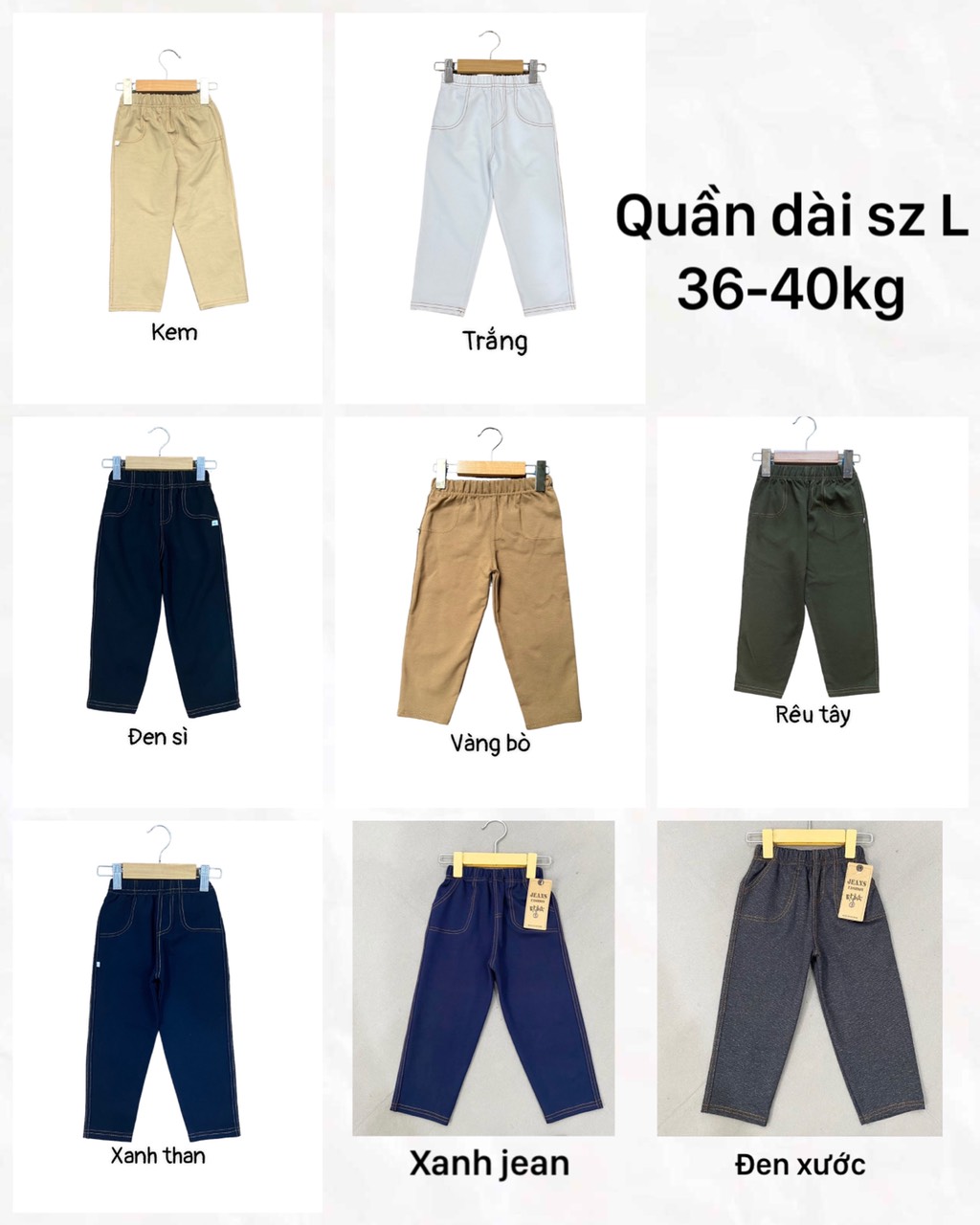 [Sale rẻ] Quần Giả Jean Dài Bé Trai Form (30-40kg)