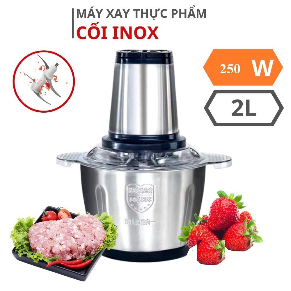 Máy xay thịt, máy xay đa năng, công suất 250W, cối inox304, 4 lưỡi dao sắc bén, Máy cắt lát xay thực phẩm cầm tay, Máy xay cầm tay mini, Máy xay đa năng cầm tay, Máy xay tỏi ớt, Máy xay thịt đa năng