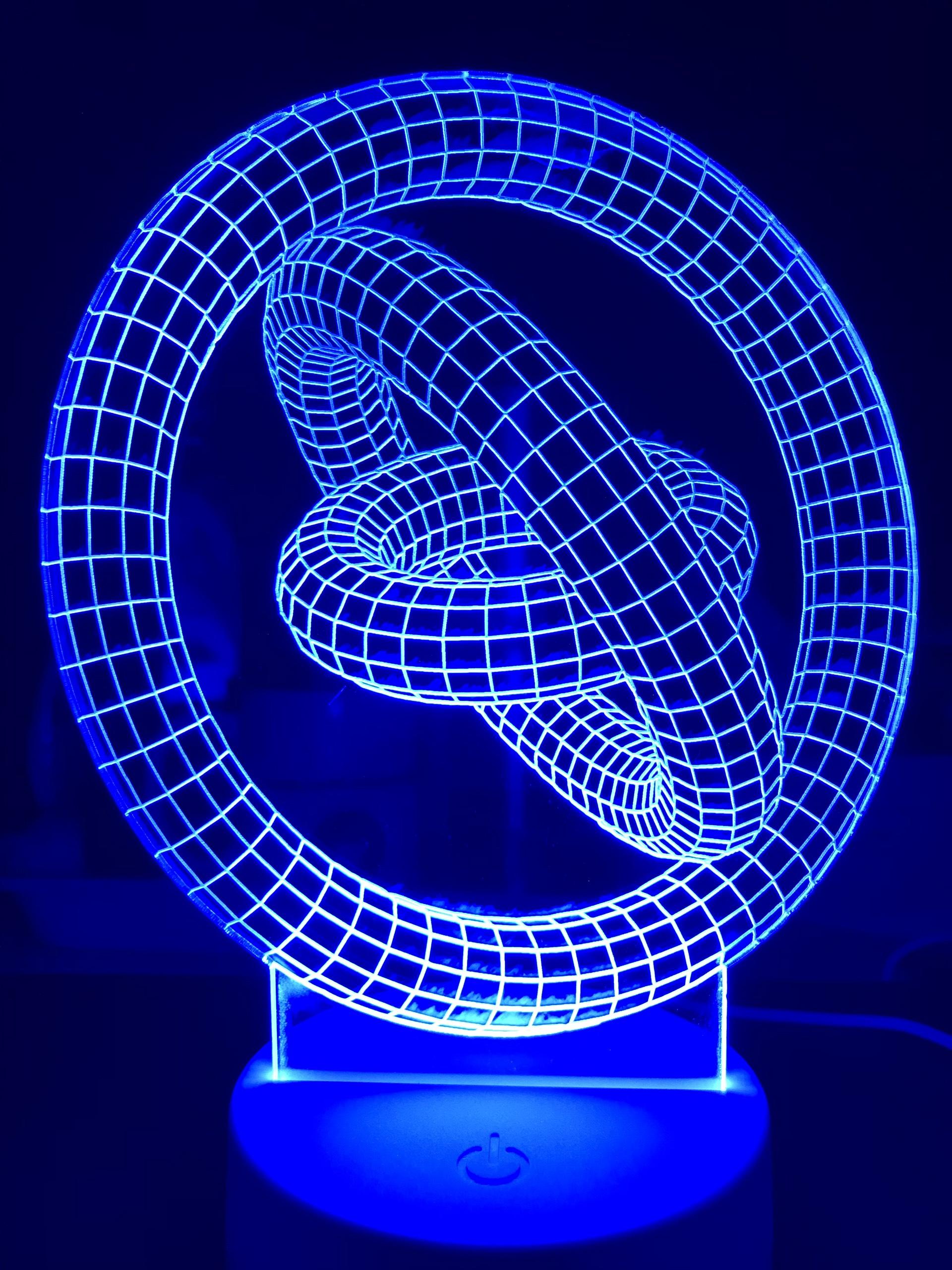 [HCM]Đèn led 3D 7 màu Vòng Xoay Vô Cực - quà tặng đèn trang trí đèn để bàn đèn phòng ngủ thiết kế cắt khắc theo yêu cầu