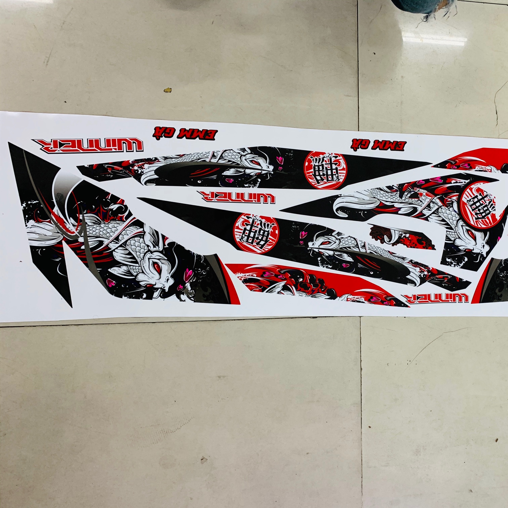 [HCM]Tem rời winner V1 cá chép hoá rồng bản 3 lớp bóng hoặc cao cấp