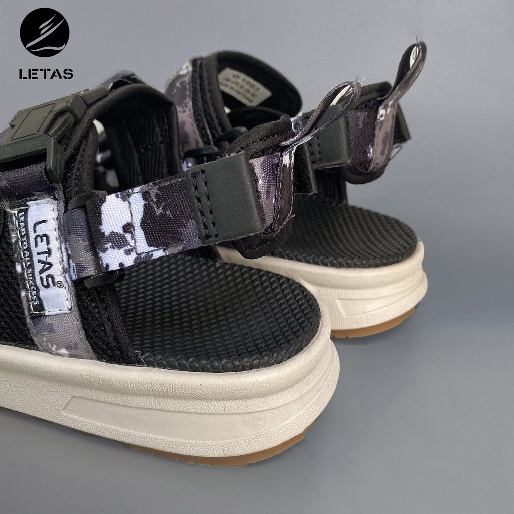 Sandal Nữ,Nam Cá Tính Letas D1003 Đen Camo