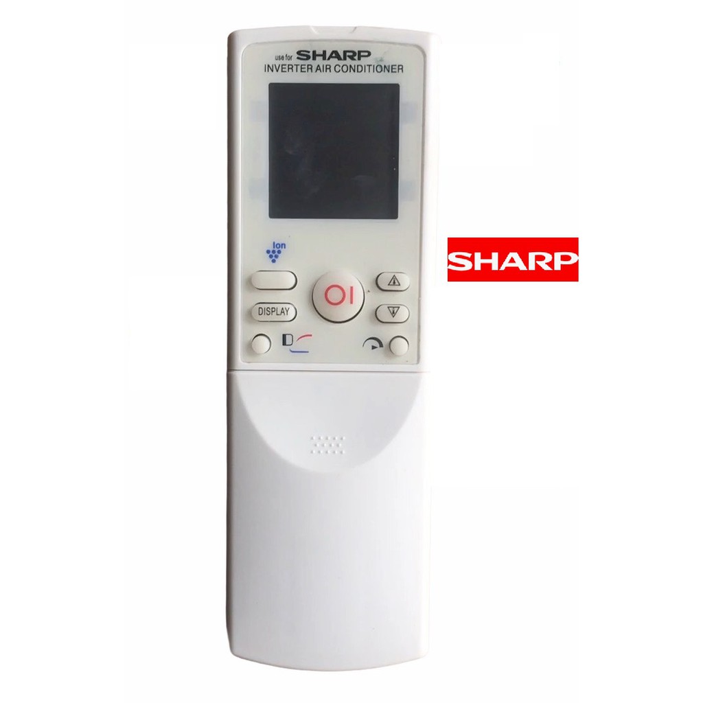 Điều khiển điều hòa Sharp ION mặt trắng nút vàng ở giữa - tặng kèm pin - Remote máy lạnh Sharp có nút ION loại tốt thay thế cho khiển zin