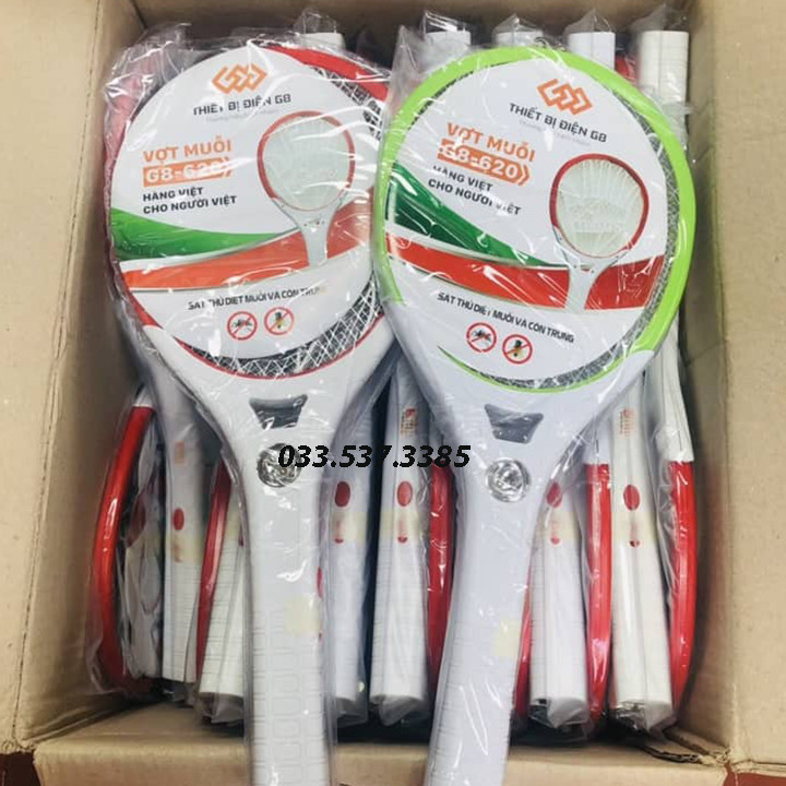 Vợt muỗi giá rẻ, vợt bắt muỗi G8 - 620 có đè led siêu sáng, pin sạc siêu bền