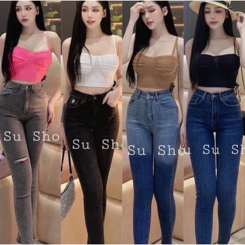 Áo 2 dây mảnh có mút ngực nhún