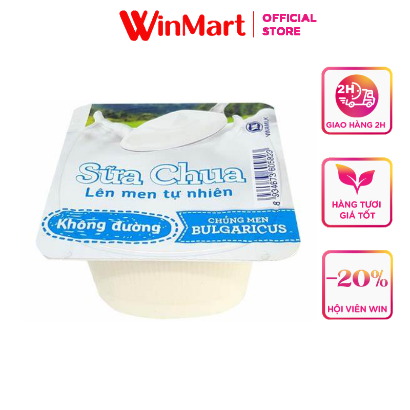 [Siêu thị WinMart] - VINAMILK Sữa chua ăn không đường 100g