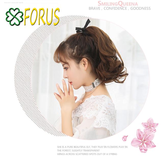 Tóc giả cột xoăn đuôi 38cm D15S, màu [đen 2#] tóc giả nữ
