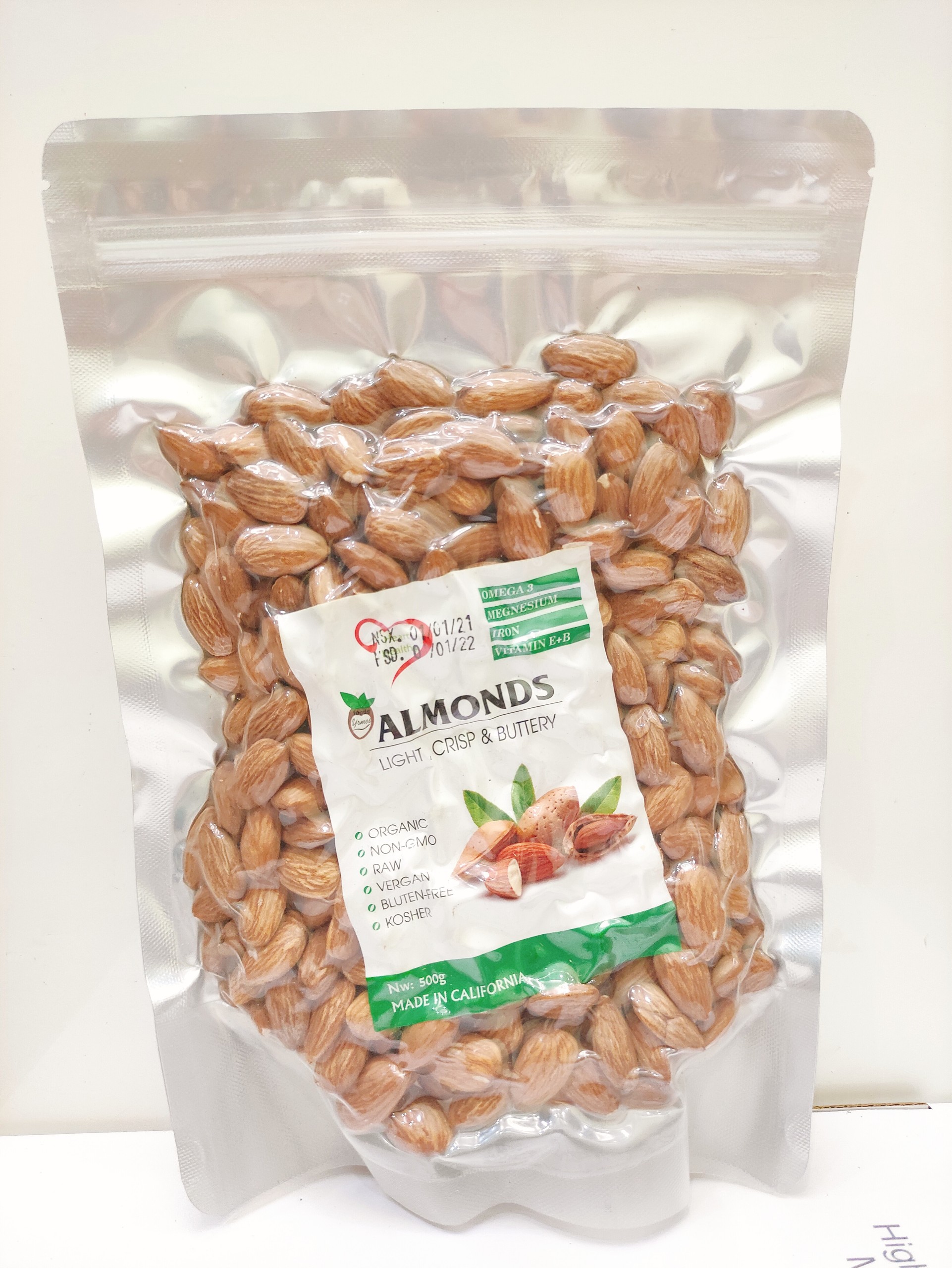 [500g] Hạnh nhân tách vỏ - Nhập khẩu Mỹ