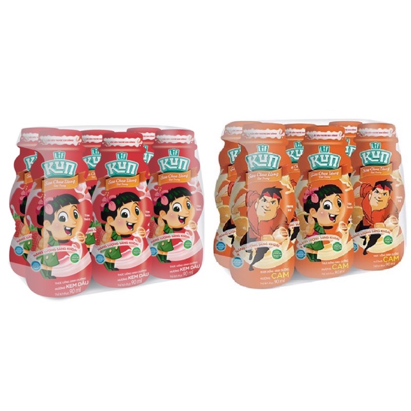 Lốc 6 chai Sữa trái cây Kun 85ml