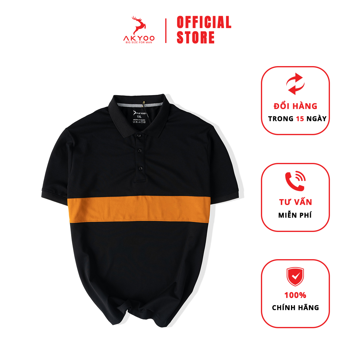 Áo Polo Nam Màu Đen Phối Họa Tiết&hellip;