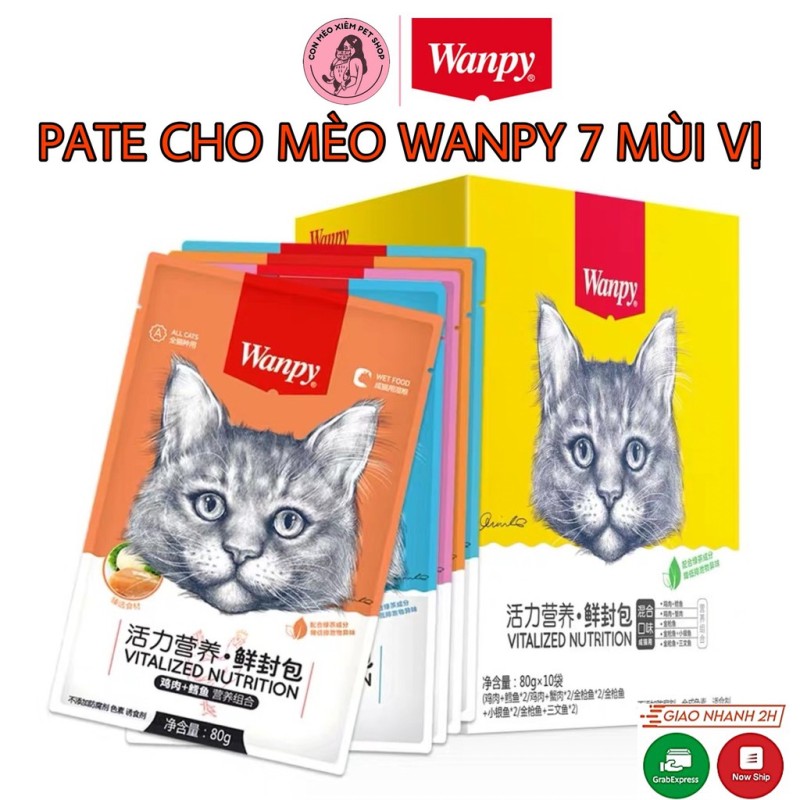 Pate Cho Mèo Wanpy 7 Mùi Vị Gói 80G- Thức Ăn Dinh Dưỡng Cho Mèo Simple Pet Shop