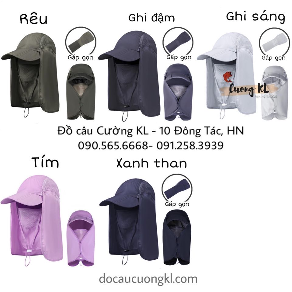 Mũ lưỡi trai gập siêu gọn che mặt và gáy