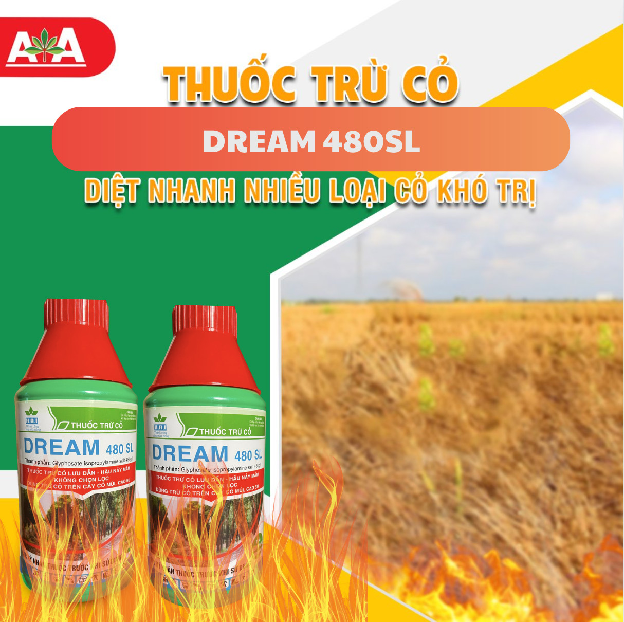 Thuốc Trừ Cỏ Lưu Dẫn DREAM 480SL 900ML