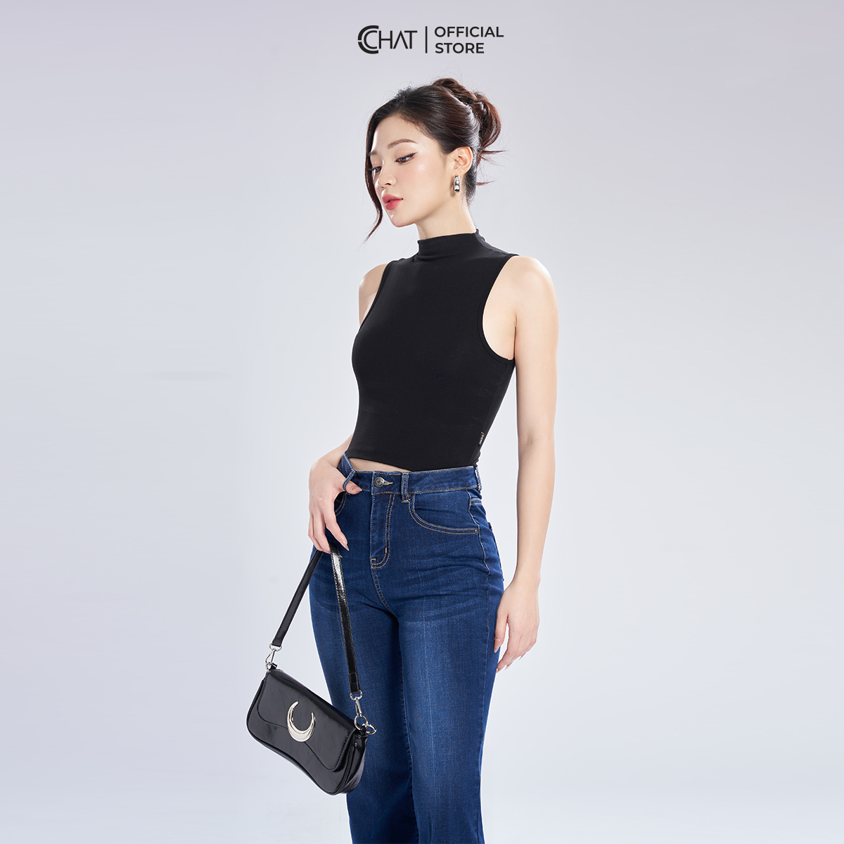 Áo Thun Nữ CCHAT Cổ Leo Sát Nách Chất Thun Cao Cấp 23TSC2001OT