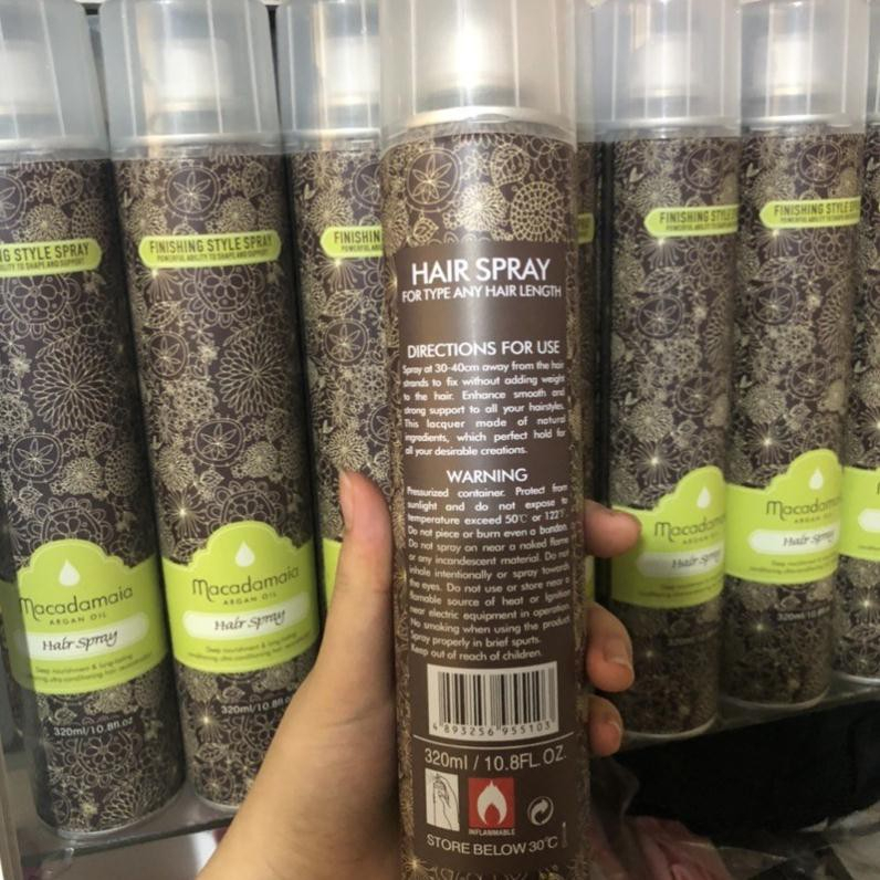 Gôm xịt tóc Macadamia 320ml chính hãng Mei