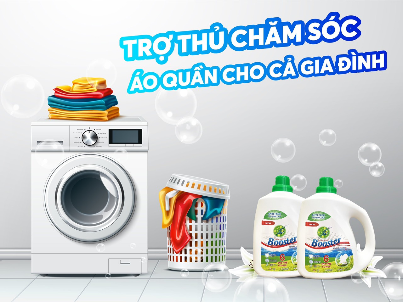 Nước giặt xả booster hương hoa nắng thùng 4 can 3,7kg/can, hàng xuất nhật