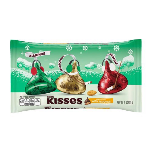 Socola hạnh nhân Hershey's Kisses milk chocolate with almonds 283g
