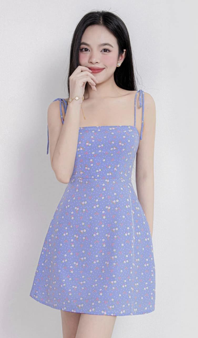 Đầm SERI - Đầm 2 dây hoa nhí