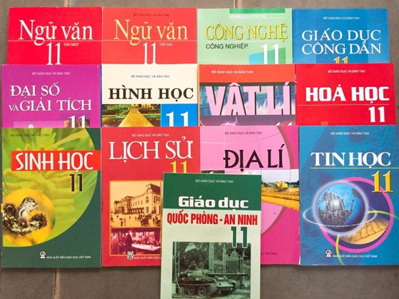 Bộ sách giáo khoa lớp 11 - 13 quyển (không sách tiếng anh)