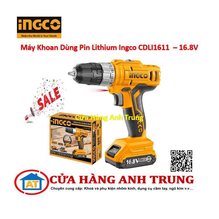 Máy Khoan Dùng Pin Lithium Ingco CDLI1611 - 16.8V