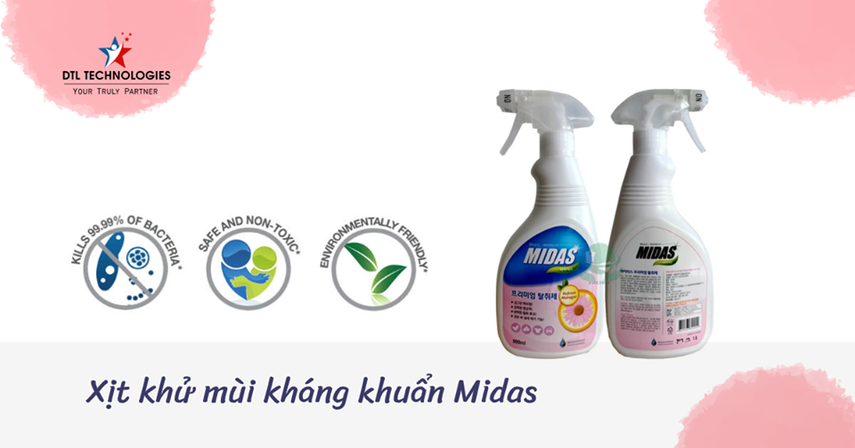 Xịt khử mùi, kháng khuẩn MIDAS HÀN QUỐC - 500ML