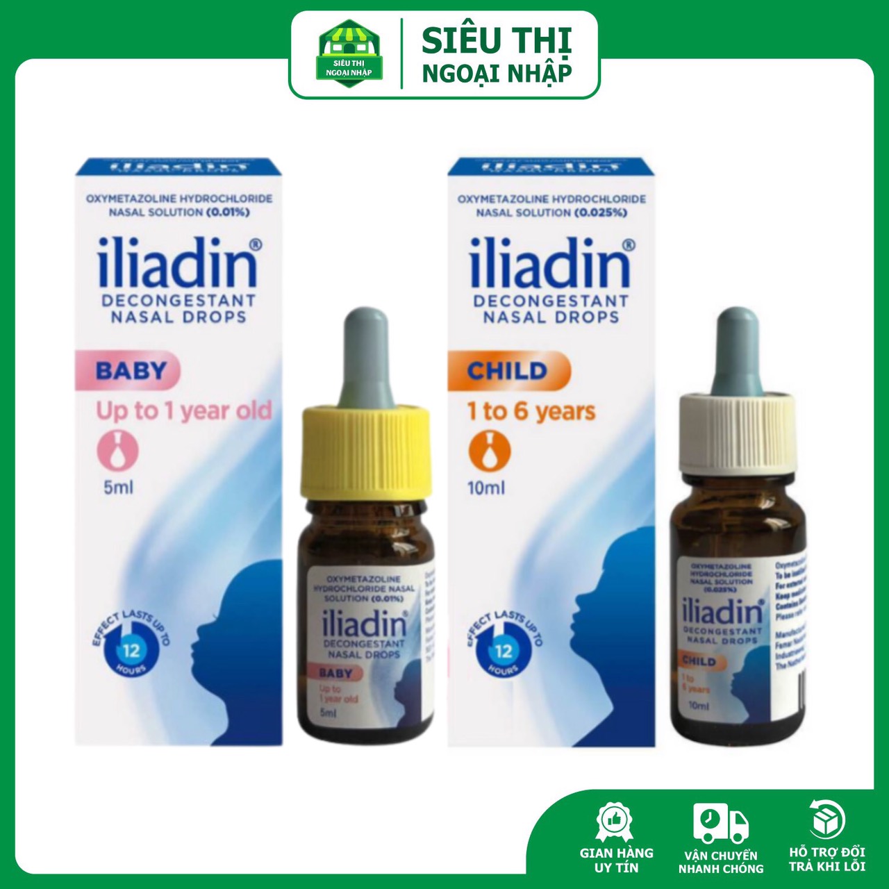 Nhỏ mũi iliadin cho bé
