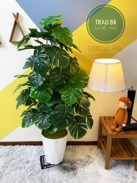 [Mã SKAMLSC228 giảm 10% đơn 100K] Cây giả cây trầu bà lá xẻ decor