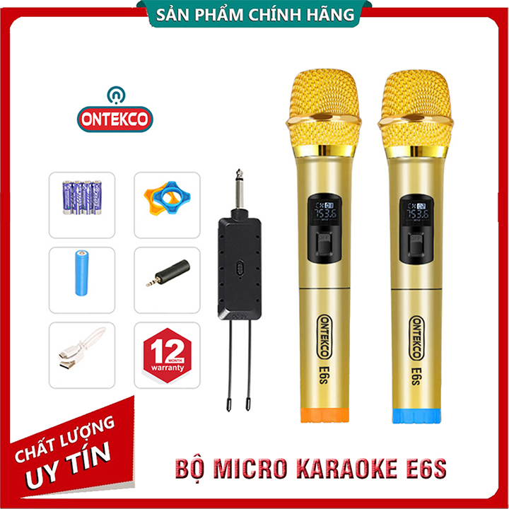 Micro Không dây karaoke ONTEKCO E6S Màu Gold